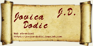 Jovica Dodić vizit kartica